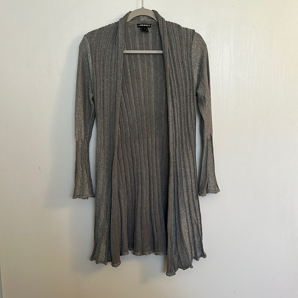 Gray glitter cardigan